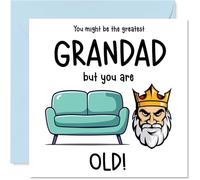 Rude Grandad Birthday Card - Sofa King Old - Funny Happy Birthday Card for Grandad from Grandson Granddaughter, 145mm Joke Humour Bday Greeting Cards