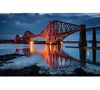 rude jigsaw puzzles for adults 1000 pieces,natural beauty,bridge,scotland,blue hour,south queensferry 38x26CM