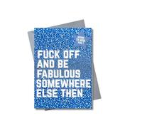 Rude Leaving Card Funny Blue Glitter - F*ck Off and Be Fabulous Somewhere Else - Sarcastic Work Farewell for Friend Colleague Him Her - 5x7 with Envelope - JBS65