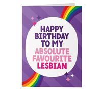 Rude Lesbian Birthday Card for Her - Funny Birthday Card for Her - For Sister, Best Mate, Best Friend, Colleague, Lesbian Card, LGBT, Gay Card