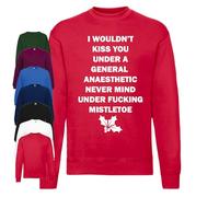 Rude Mistletoe Christmas Jumper | Funny Quote | Santa | Jingle Bells (UK, Alpha, L, Regular, Regular, Red)