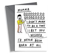 Rude Mothers Day Card - Freddie Mercury - Bohemian Rhapsody - I Didn't Mean To Be A Twat