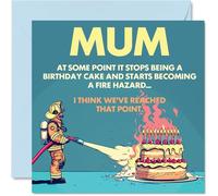 Rude Mum Birthday Card - Fire Hazard - Funny Happy Birthday Card for Mum from Son Daughter, 145mm Joke Humour Bday Greeting Cards