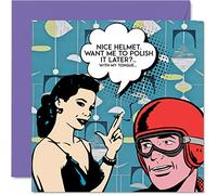 Rude Naughty Valentines Card for Husband Boyfriend Partner - Retro Rudeness - Funny Valentine's Day Anniversary Card for Men Him, 145mm Offensive Banter Birthday Greeting Cards Fiance