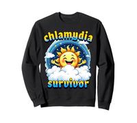 Rude Novelty Chlamydia Survivor Funny STD Joke Sun Cartoon Sweatshirt