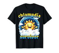 Rude Novelty Chlamydia Survivor Funny STD Joke Sun Cartoon T-Shirt