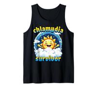 Rude Novelty Chlamydia Survivor Funny STD Joke Sun Cartoon Tank Top