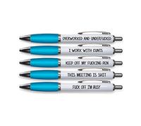 Rude Pens For Adults | Funny Boss Gifts Leaving Presents For Colleagues | Silly Ballpoint Pen Novelty Funky Stationery Quirky Gift Office Desk Accessories (Turquoise_PAP_PACK1)