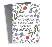 Rude Poem Valentines Day Card/Anniversary Card - Roses Are Red - I cannot Wait To Be On Dat Dick