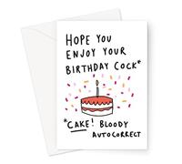 Rude Profanity Happy Birthday Cards | NSFW Funny Offensive Adult Humour Greeting Card For Friends and Family (Hope You Enjoy Your Birthday Cock Card)