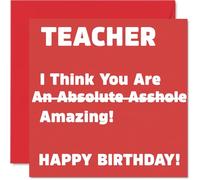 Rude Teacher Birthday Card, Absolute A**hole