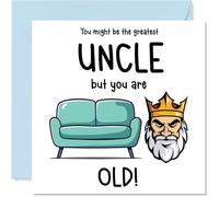 Rude Uncle Birthday Card - Sofa King Old - Funny Happy Birthday Card for Uncle from Nephew Niece, 145mm Joke Humour Bday Greeting Cards