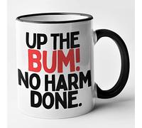 Rude Valentines Anniversary Mug - Up The Bum, No Harm Done (Red)