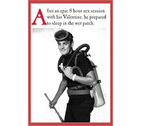 Rude Valentine's Day Card - Scuba Diver Preparing to Sleep in the Wet Patch
