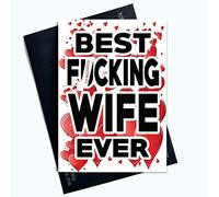 Rude Valentines Day Cards Funny Greeting Cards for Her Best Wife Ever Profanity Cards for Her Valentines Card for Wife Wife Fiancé Fiancée LGBTQ LGBT Gifts Comedy PC728