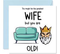 Rude Wife Birthday Card - Sofa King Old - Funny Happy Birthday Card for Wife from Husband Partner, 145mm Joke Humour Bday Greeting Cards