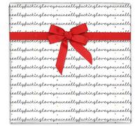 Rude Wrapping Paper - 'I really f**king love you' - White Wrapping Paper - Valentines Day Or Anniversary Wrapping Paper for Husband Wife Boyfriend Girlfriend - Recyclable - By Central 23