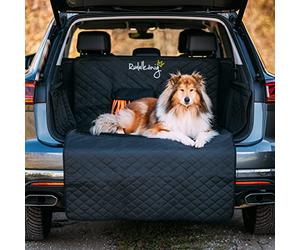 Rudelkönig car boot protector for dogs with bumper guard - Water repellent & easy to clean - Quilted car trunk cover with storage bag - Car boot liner protector