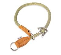 Rudelkönig Elegant Slip Collar for Dogs - Leather and Nylon Dog Slip Collar - ø 12mm - Comfortable Retriever Choke Collar for medium-sized dogs in khaki