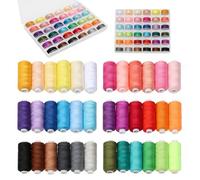Rudfovn 108 Pcs Sewing Machine Thread Set, 36 Unique Colours Cotton Thread for Sewing Machine (400 Yards/Spool)