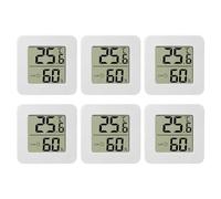 Rudfovn 6-Pack Digital Room Thermometer & Hygrometer - Indoor Temperature and Humidity Monitor with Large LCD Display for Home, Nursery, Greenhouse & Office (White)