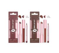 Rudfovn 6Pcs Lipstick Set, Waterproof Long Lasting Tinted Lipstick Lip Gloss Lip Liner Hydrating Make Up Kit (Reddish Brown/Brown)