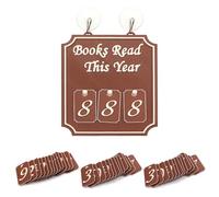 Rudfovn Books Read This Year Counter, Diy Hanging Book Read Tracker with 0-9 Digital Card for Writers, Literary, Bookish Home