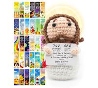 Rudfovn Mini 10 * 6.5CM Figures, Jesus Plush, Positive Crochet Jesus Dolls, God Jesus Religious Gift for Women Men