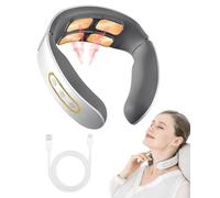 Rudfovn Neck Massager - Portable Electric Neck & Shoulder Massager with 6 Modes, 9 Intensity Levels, 4-Head Design and Heat Function for Relaxation at Home, Office or On The Go (White)