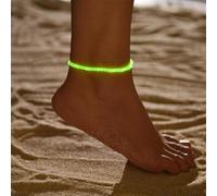RUDFUZ 1. Charming Glow-in-the-dark Beaded Ankle Bracelets for Ladies and Girls, Vibrant Stretchable Beaded Anklets as Jewelry Pieces or Gifts'