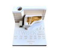 RUDFUZ 2025 Desk Calendar - Time Piece Calendar - 3D Calendar Paper Carving Art Memo Pad Notepad Gift for Christmas Housewarming Desktop Decoration (With Calendar,Without Light)
