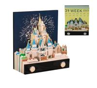 RUDFUZ 2025 Desk Calendar With LED Light - Time Piece Calendar - 3D Calendar Paper Carving Art Memo Pad Notepad Gift for Christmas Housewarming Desktop Decoration (With Calendar & Light)