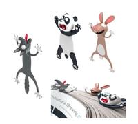 RUDFUZ 3 Pcs Cartoon 3D Bookmarks - Wacky Animal Reading Bookmarks for Kids, Students and Book Lovers