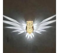 RUDFUZ 3D Animals LED Wall Light Magical Owl Resin Night Light 3D Printed Night Owl Wall Decoration Wall Light Battery Operated Bedroom Living Room Stairway Hallway Kitchen Pub Cafe(Without Battery