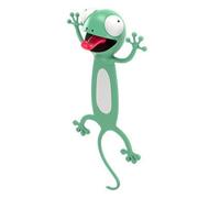 RUDFUZ 3D Cartoon Animal Bookmarks 3D Stereo Wacky Animal Reading Bookmarks Cute Squashed Animals Bookmarks Stationery for Kids, Students and Book Lovers, Reading Presents, Party Favors, 1 Gecko