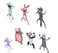 RUDFUZ 7 Pcs 3D Cartoon Animal Bookmarks 3D Stereo Wacky Animal Reading Bookmarks Cute Squashed Animals Bookmarks Stationery for Kids, Students and Book Lovers, Reading Presents, Party Favors