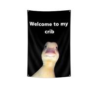 RUDFUZ Duck Meme Welcome To My Crib Decoration Background Hanging Cloth Bedroom Tapestry Room Decor Aesthetic Tapestry Wall Hanging