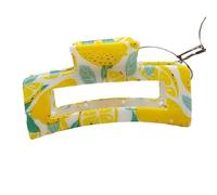 RUDFUZ Lovely Yellow Lemon Geometry Hair Clip For Women Fruit Printed Ponytail Big Hair Claw Elegant Hairpin Summer Hair Accessories