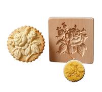 RUDFUZ Wooden Cookie Mold Christmas 3D Baking Biscuit Mold Wood Christmas Tree Santa Claus Carved Cookie Cutter DIY Embossing Craft Decorating Baking Tool for Christmas Halloween Thanksgiving Baking