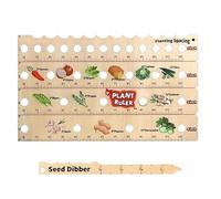 RUDFUZ Wooden Plant Ruler With Seed Dibber, Multifunction Seed Spacing Ruler With Planting Guide, Garden Ruler With Holes, Gardening Tools Seeding Space Tool for Garden Yard
