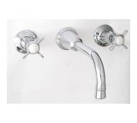 Rudge & Co Rudge and Co Pevensey 3 Hole Wall Mounted Basin Mixer Tap With Optional Handles & 9 Different Finishes - PS1826W Finish: French Cop