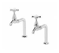 Rudge & Co Rudge and Co Pevensey Deck Mounted Bib Taps Pair With Optional Handles & Finishes Finish: Chrome, Tap Head Style: Cross Head