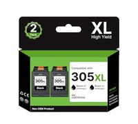 RUDGUZ 305XL Ink Cartridges Replacement for HP 305 XL Ink Cartridges for HP DeskJet 2320 2710 2720 2721 2722 2723 2724 Plus 4110 4120 Envy 6010 6020 Pro 6420 6422 6430 6432 printers (2-Pack, Black)