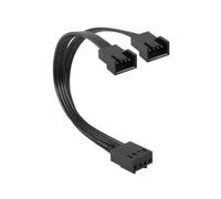Rudiaoa 4Pin PWMs Fan Cable 1 To 2 Ways Splitter Black Sleeved 13cm Extension Cable Connectors PWMs Extension Cable