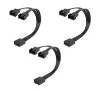 Rudiaoa 4Pin PWMs Fan Cable 1 To 2 Ways Splitter Black Sleeved 13cm Extension Cable Connectors PWMs Extension Cable
