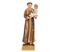 Rudiaoa Holy Son Statue Sculpture Holy Anthony Statue Collectible Figurines Brown Resin Stone Classical Religious Tabletop Intricate Detailing Unique Material Combination Distinctive Artistic Approach