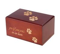 Rudiaoa Pet Urns With Paw Print Funeral Cremation Small Box Wood Urn Loving Memory Urn Paw Print Gift Caskets Cremation Box For Ashes Dog