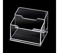 Rudiaoa Premium Thicken Clear Business Card Holder Filing Box Storage For Case 210- Capacity 3 Dividers Card Display Holder Clear Vertical For Desk