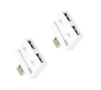 Rudiaoa Tiny USB 2.0 Extender Double Port Battery Pack Data Transfer Center For Computer Typewriter U Disk Permanent ABS Metal USB Center Unifier