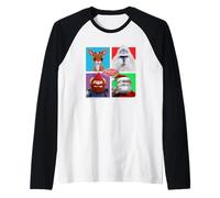 Rudolph and Friends Pop Art Portraits Retro Christmas Raglan Baseball Tee